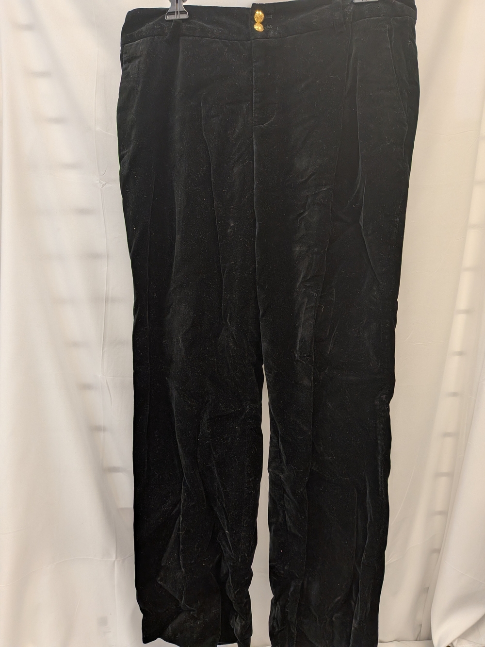 Chaps Men's Black Corduroy Pants with Gold-Tone Button